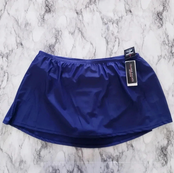 Island Escape Skirtini Skirt Swimwear Navy Blue Built-In Brief Size 18 W - Picture 1 of 8